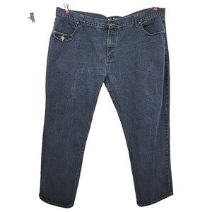 Old Skool Mens Jeans Size 50x31 Charcoal Black Denim Wide Straight Leg Baggy